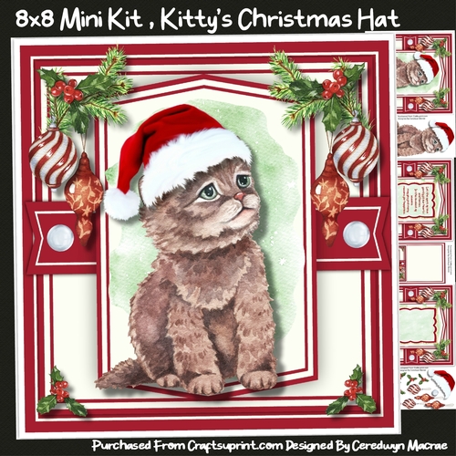 8x8 Mini Kit, Kittys Christmas Hat