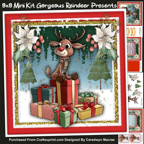 8x8 Mini Kit, Gorgeous Reindeer Presents