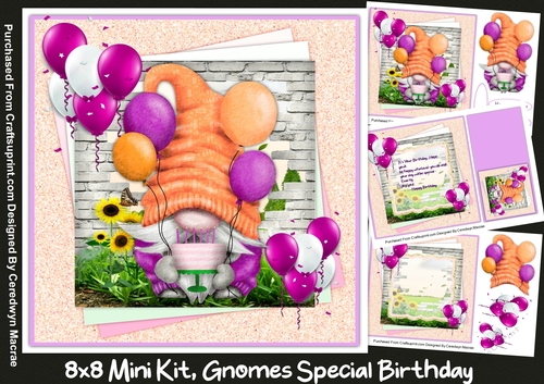8x8 Mini Kit, Gnomes Special Birthday