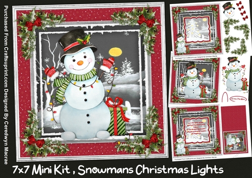 7x7 Mini Kit, Snowmans Christmas Lights