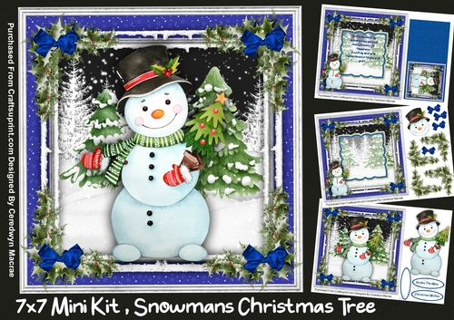 7x7 Mini Kit Snowmans Christmas Tree 