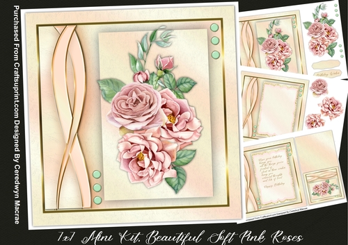 7x7 Mini Kit, Beautiful Soft Pink Roses