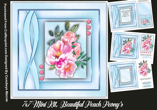 7x7 Mini Kit, Beautiful Peach Peonys 