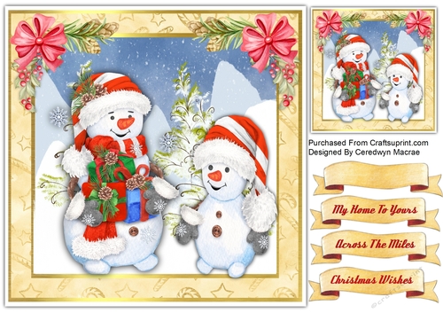 8x8 Snowmen Happy To Meet You