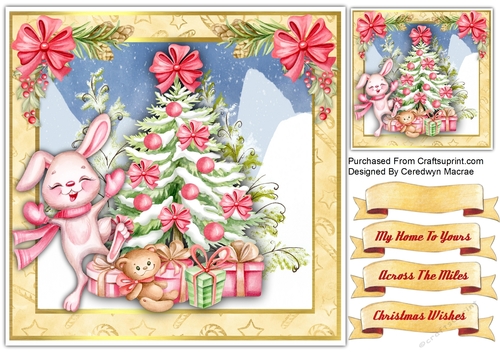8x8 Gorgeous Rabbits Christmas Tree 