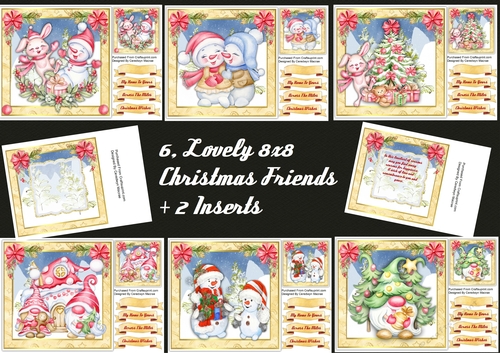 6, Lovely Christmas Friends + 2 Inserts
