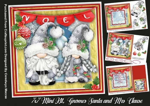 7x7 , Mini Kit, Gnomes Santa and Mrs Clause
