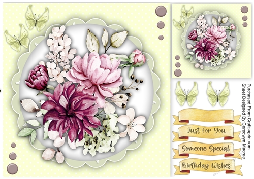 8x8 Beautiful Peony Roses and Blossom 