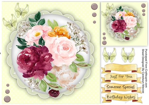 8x8 Beautiful Watercoloured Roses