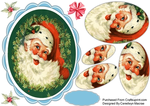 A5, Beautiful Vintage Santa Topper