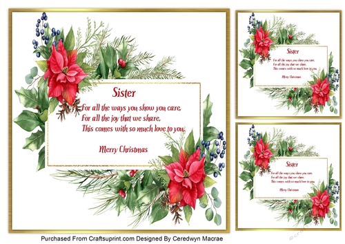 8x8 Beautiful Sister Greetings 