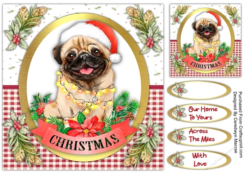 8x8 Beautiful Christmas Pug