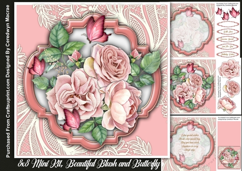 8x8 Mini Kit, Beautiful Blush and Butterflys 