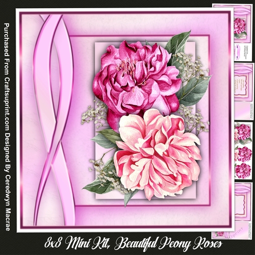 8x8 Mini kit, Beautiful Lilac Peony Roses 