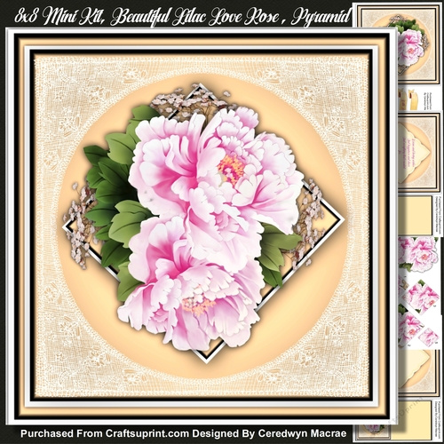 8x8 Mini Kit, Beautiful Lilac love Rose , Pyramid 