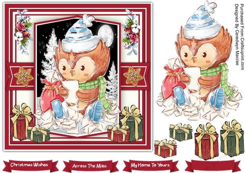 7x7  Owls  Christmas Letters