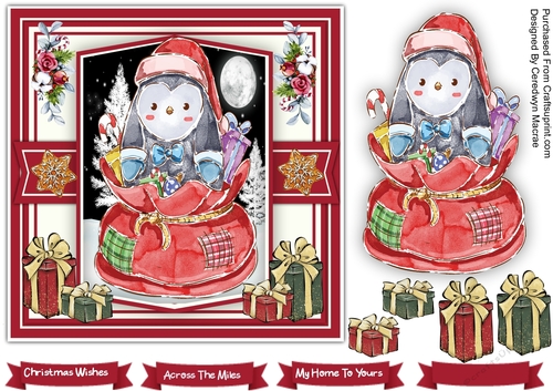 7x7   Penguins Christmas Sack
