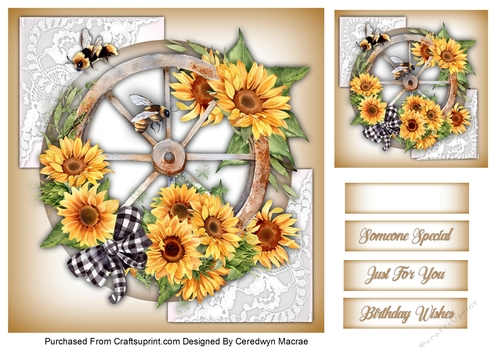 7.5x7.5 Beautiful Sunflower Wheel