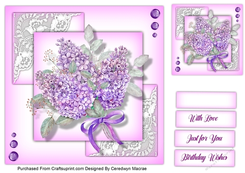 7.5x7.5 Beautiful Lilac Posy
