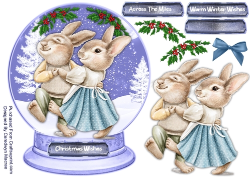 Lovely Snowglobe , Dancing Rabbits