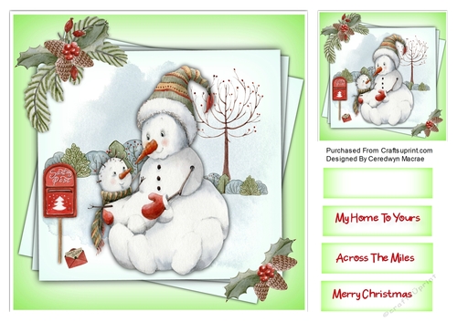 8x8 Gorgeous Snowmen Cuddles