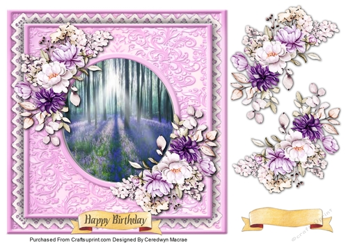 7x7 Beautiful Bluebells and Roses