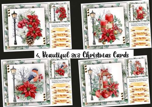 4, Beautiful 8x8 Christmas Cards