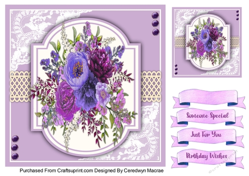 7x7 Beautiful Purple and Violet