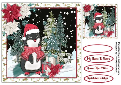  8x8 Gorgeous Penguin Christmas