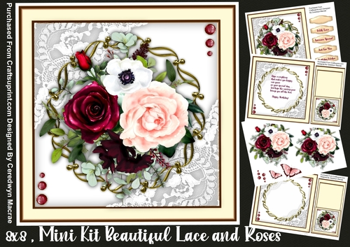 8x8 Mini Kit, Beautiful Lace and Roses