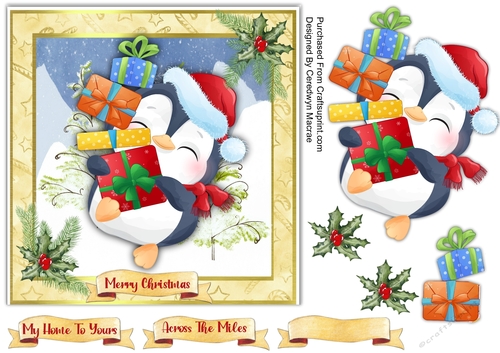 7x7 Penguins Christmas Presents