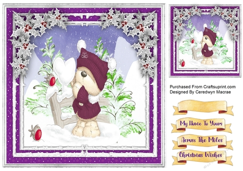 8x8 Teds Christmas Robins