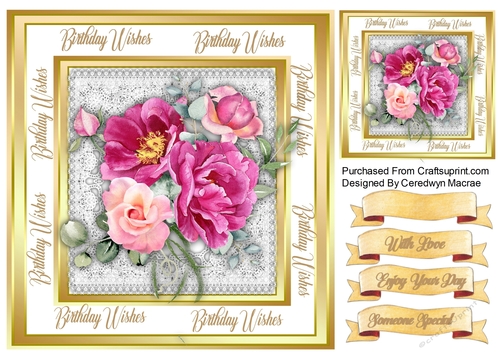 8x8 Beautiful Lilacs and Lace 
