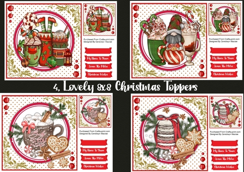 4, Lovely 8x8 Chhristmas Toppers