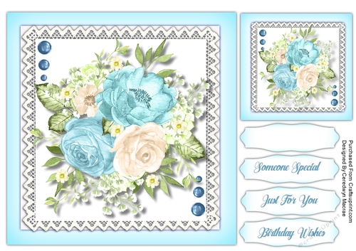 8x8 Beautiful Aqua Dreams