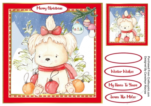 8x8 Cute Christmas Dog