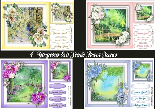 4, Gorgeous 8x8 Scenic Flower Scenes