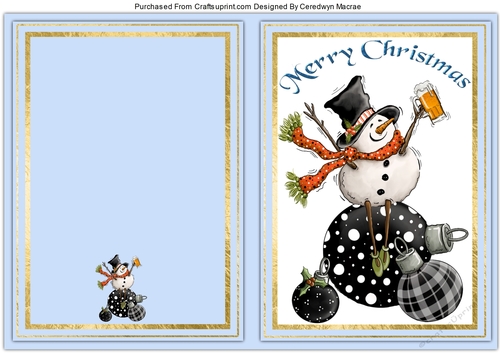 A5, Print and Fold  Snowman 1
