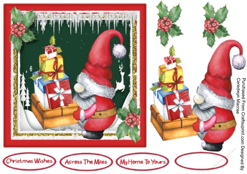 7x7 Gorgeous Gnome With Presents