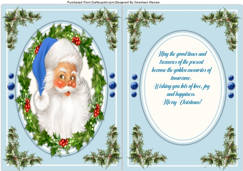 A5, Christmas Santa With Verse 