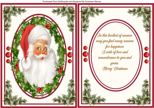 A5, Christmas Santa With Verse  2