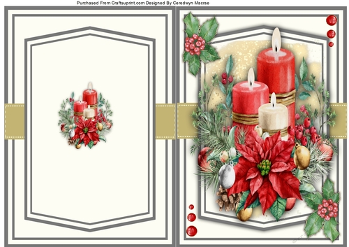 A5, Print and Fold  Cristmas Candles