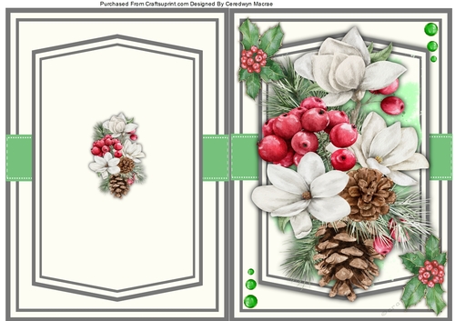 A5, Print and Fold  Christmas Florals