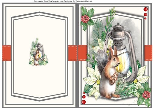 A5, Print and Fold  Christmas Squirrel