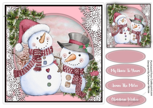 8x8 Gorgeous Christmas Snowmen