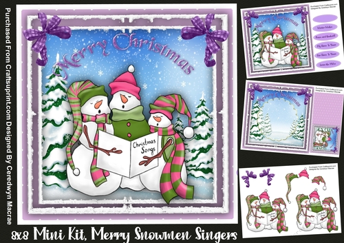 8x8 Mini Kit, Merry Snowmen Singers