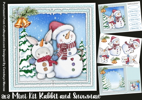 8x8 Mini Kit, Rabbit and Snowman