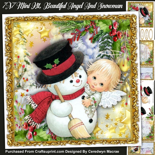7x7 Mini Kit, Bautiful Angel And Snowman