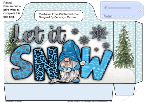 Beautiful Let It Snow Blue Tote Bag
