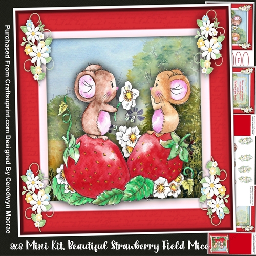 8x8 Mini Kit, Beautiful Strawberry Field Mice